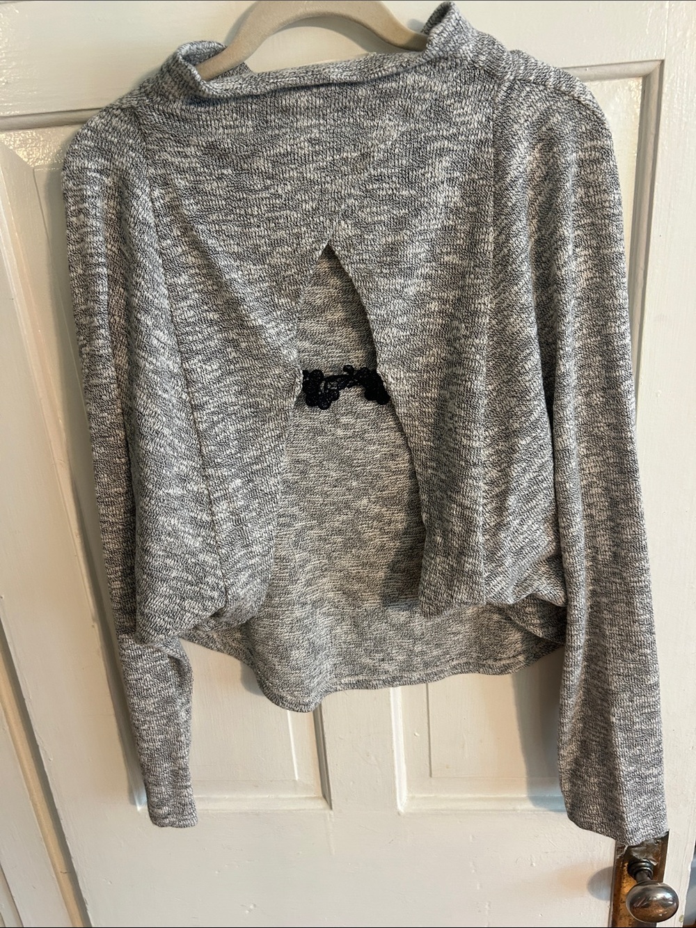 Free People Gray Marled Cowl Neck Sweater